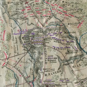 #Museum educator John Maass explains artwork of the Battle of Malvern Hill in descriptive detail.