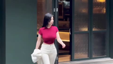 beautiful girls walking on the street