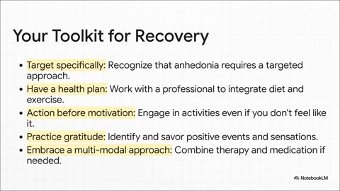 Anhedonia: Treatment in Depression