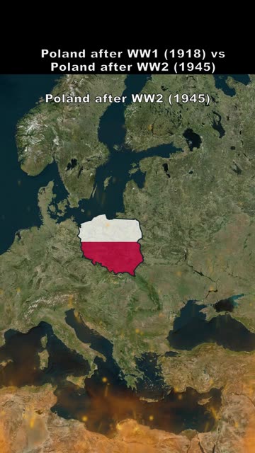 Poland after WW1 (1918) vs Poland after WW2 (1945)