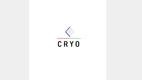 minimalistic image featuring a central logo . C R Y O