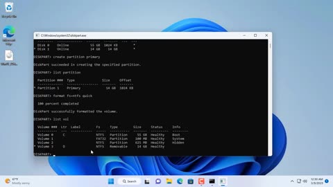 CMD Create Windows 11 Bootable USB Drive