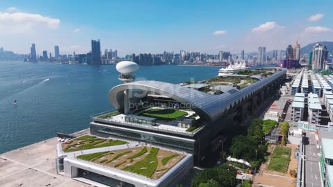 Terminal of hong kong from drone