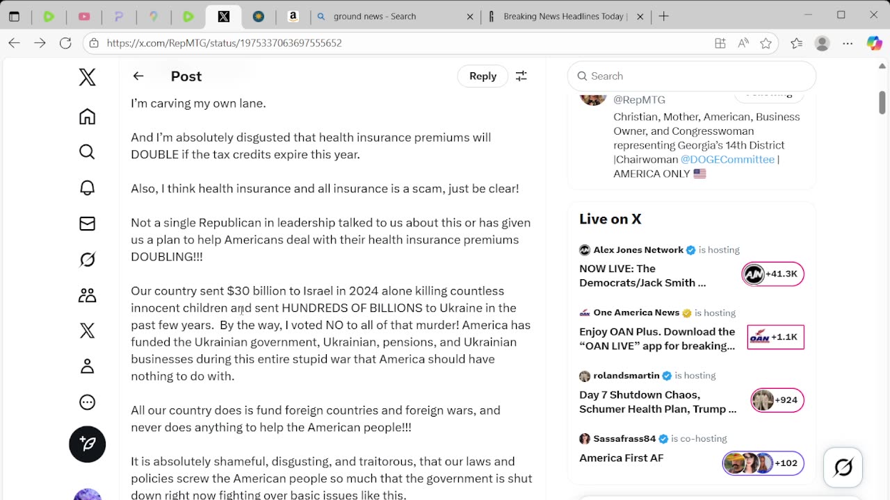 Rep MTG shares her thoughts on OBAMACARE