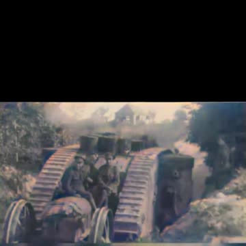 Early British Mark Vin WW1 1918 glimpse #Colourized footage 🇬🇧 🏢 🎥