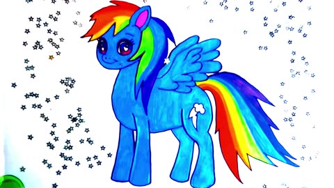 🌈🐴✨ Rainbow Dash • Kawaii Pony Drawing ⚡💙