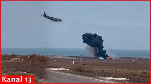 Plane crash moment: Plane flying from Baku to Grozny with 67 passengers on board crashes in Aktau
