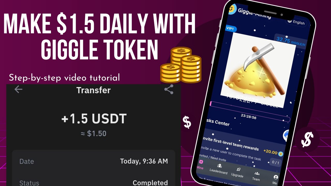 Make Free $1.5 To $50 Daily with Giggle Token