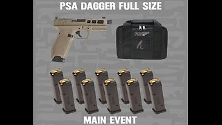 PSA Dagger Full Size – S 9mm Pistol with SW1 RMR with Threaded Barrel & 10 17rd Mags & Bag, FDE