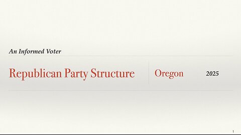 Oregon Republican Party Structure as of 2025 - Skeet Arasmith