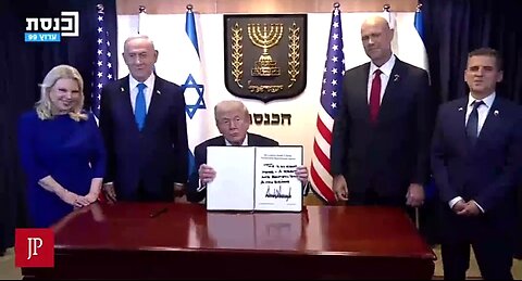 TRUMP SIGNS A MESSAGE TO THE KNESSET IN ISRAEL. ☠️