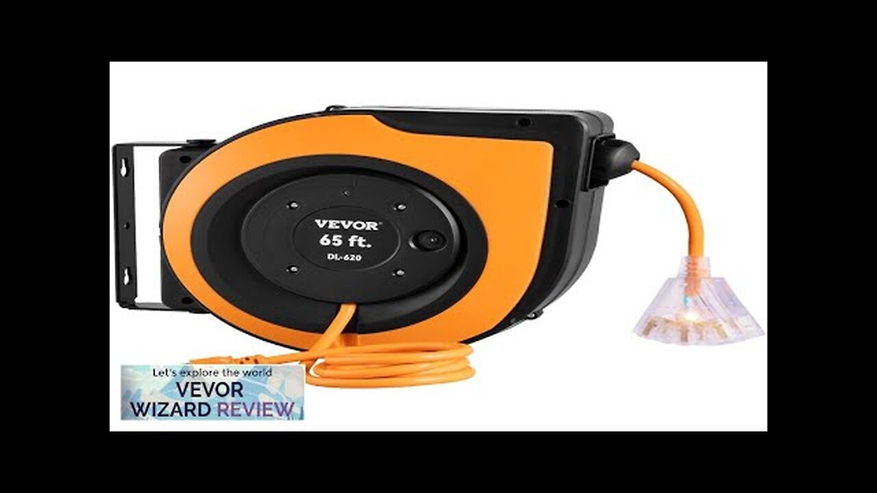 VEVOR Retractable Extension Cord Reel 65 FT Heavy Duty 12AWG/3C SJTOW Power Review