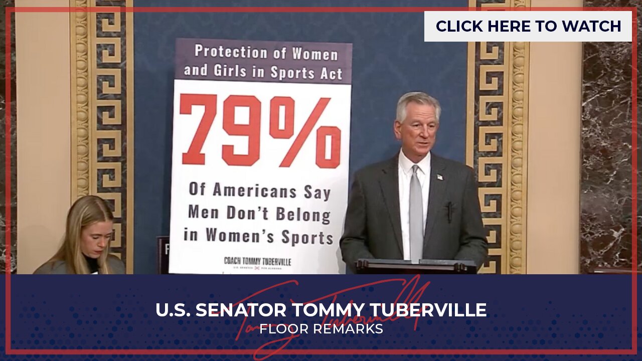 Senator Tuberville Speaks on Senate Floor Ahead of Vote on Protection of Women and Girls in Sports