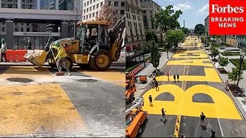 Construction Crews Removing BLM Plaza In Washington, DC