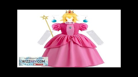 New Baby Girls Queen Peach Princess Dress Kids Cosplay Costume Children Birthday Review