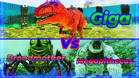 Giga Vs Broodmother and Megapithecus | Ark survival ascended | Ark Mods | Gameplay