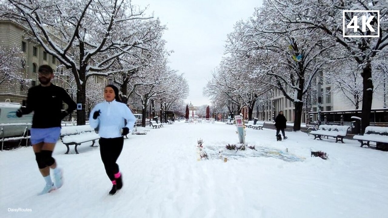 4K Snowy Berlin Winter Walking Tour