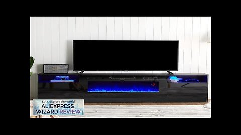 Fireplace TV Stand with 36" Electric Fireplace LED Light Entertainment Center Modern Review