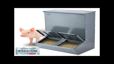 VEVOR Hog Feeder 3.7 Bushel Metal Double Door Pig Feeder Feeding Review