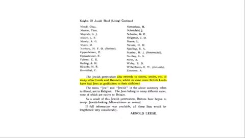 The English Crown is Controlled by Jewish Supremacists. Arnold Leese.