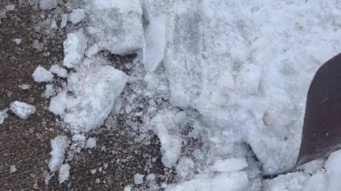 Breaking Thick Ice from My Driveway