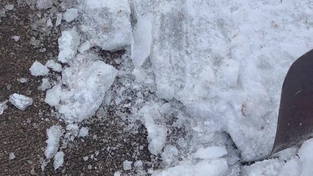 Breaking Thick Ice from My Driveway