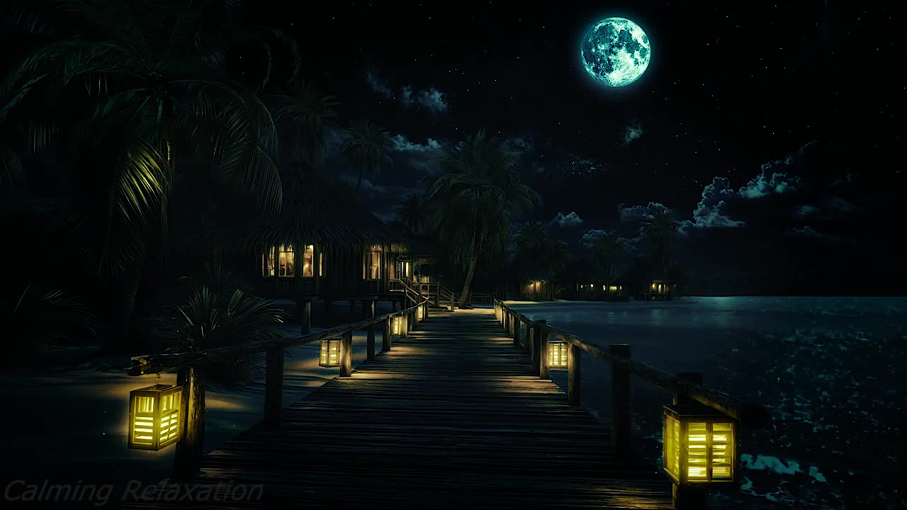 Peaceful Sleep on a Quiet Night Beach