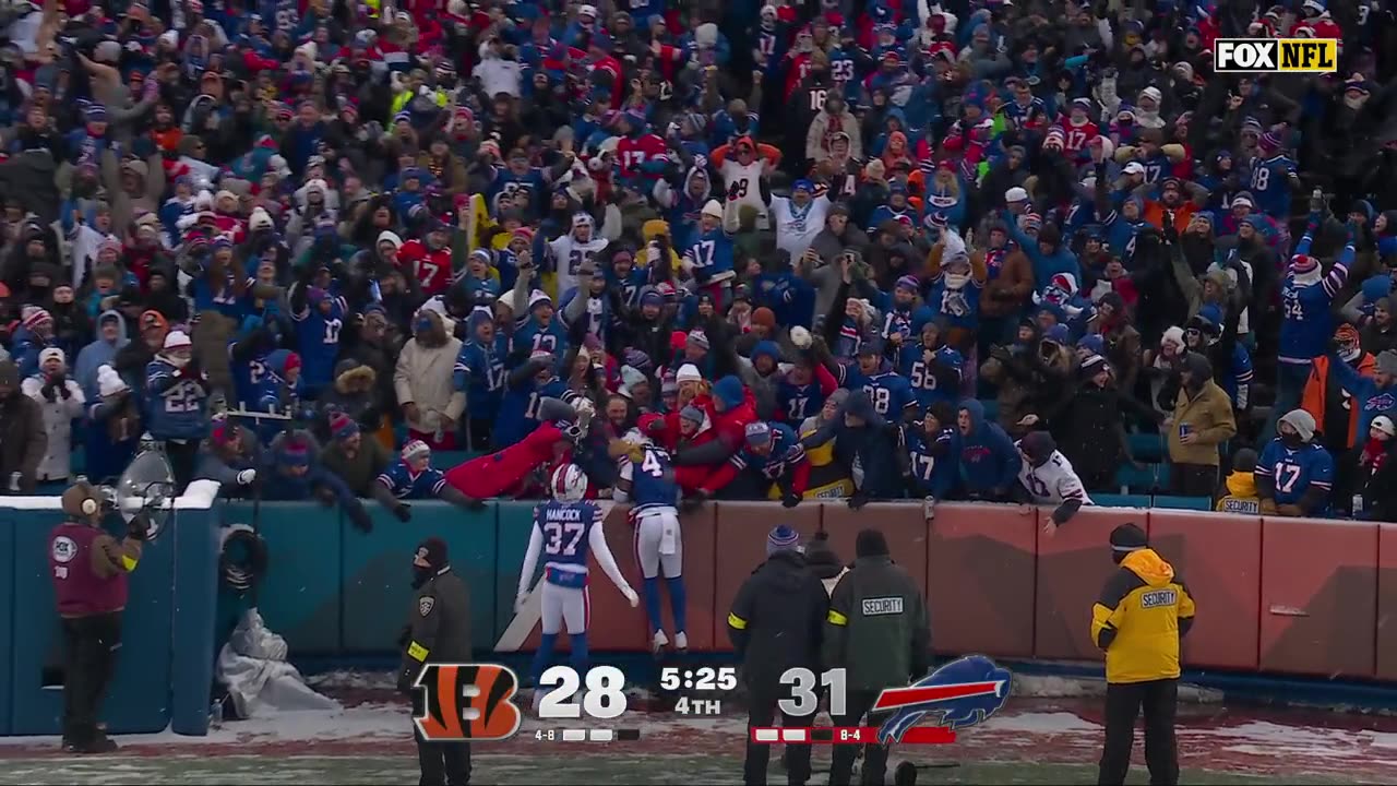 Christian Benford intercepts Joe Burrow for go ahead touchdown against Cincinnati Bengals