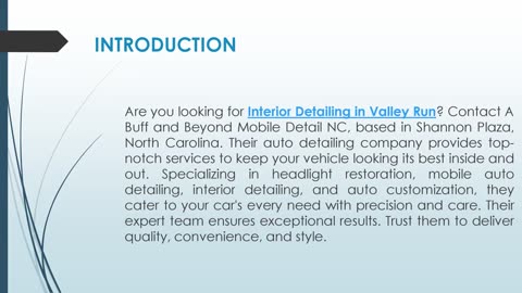 Are you looking for Interior Detailing in Valley Run?