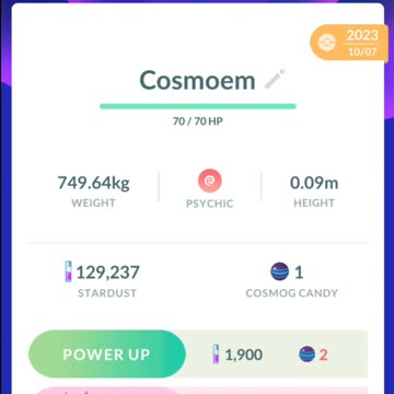 Pokemon Go Evolution - Cosmog ➡️ Cosmoem