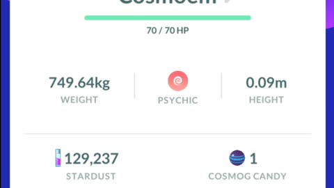 Pokemon Go Evolution - Cosmog ➡️ Cosmoem