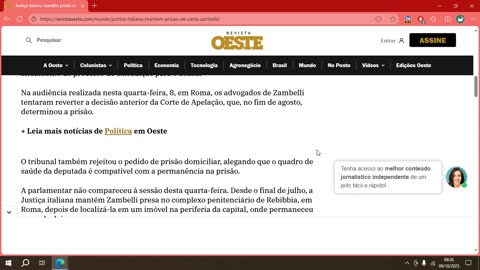 Justiça italiana mantém prisão de Carla Zambelli.mp4