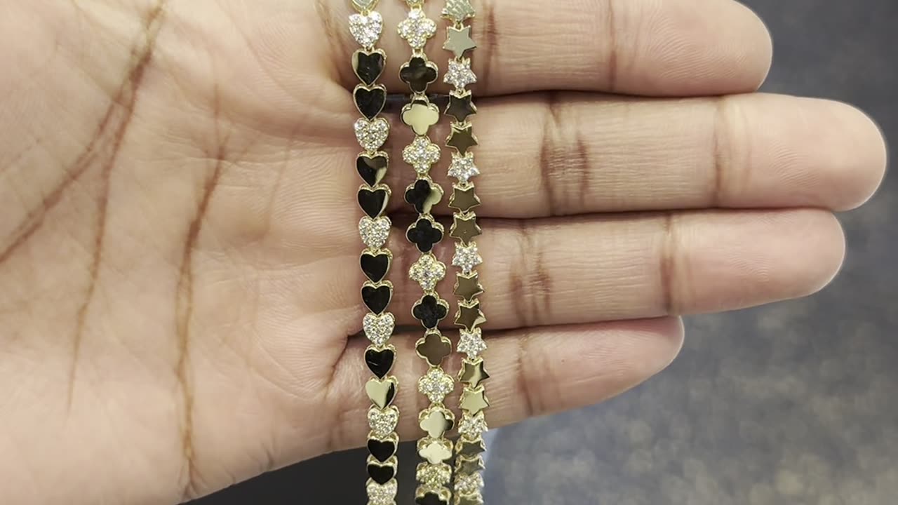 New 10k Gold Double-Sided Ladies Bracelets