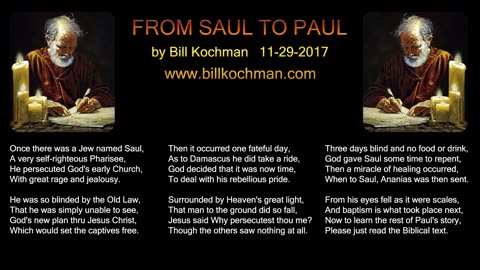 FROM SAUL TO PAUL -- an original song by Bill Kochman.