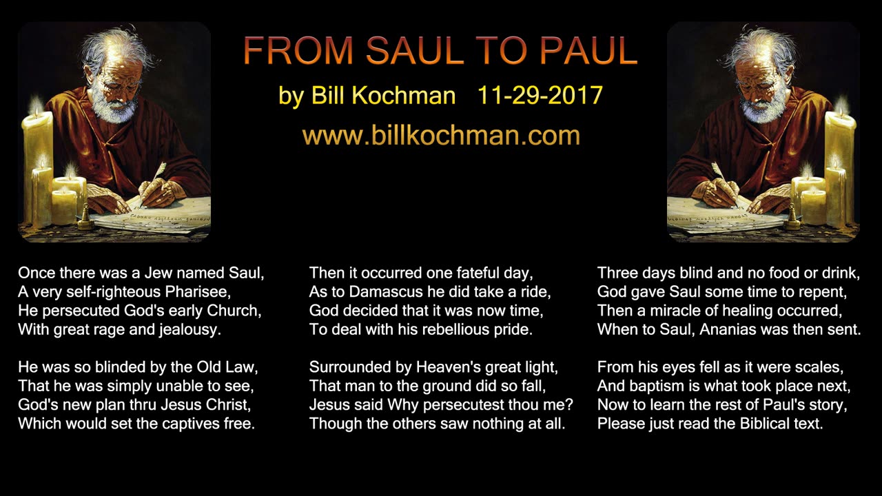 FROM SAUL TO PAUL -- an original song by Bill Kochman.