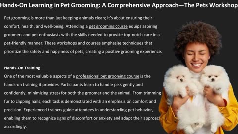 Hands-On Learning in Pet Grooming: A Comprehensive Approach — The Pets Workshop