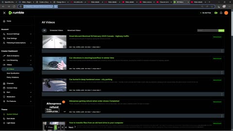 Rumble glitch - videos disappear from channel