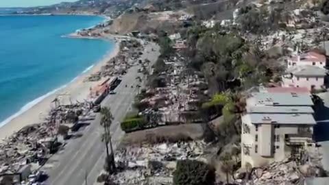 Aerial video shows the extreme scale of devastation left behind by wildfires in So Cal