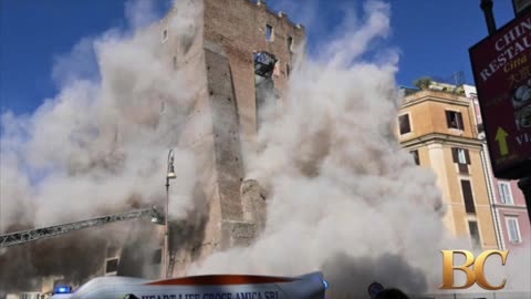 Worker dies after partial collapse of medieval tower in Rome
