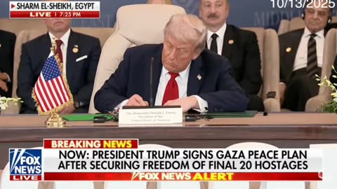 Trump signs peace deal, The view in November said they would put on Maga hats if he signed the deal
