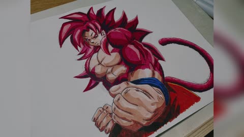 ASMR dtrawing goku ssj4 Daima