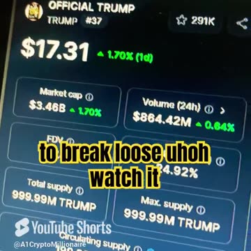 official trump price prediction crypto market bull run! #fyp