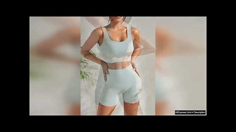 Seamless Ribbed Yoga Sets Workout Sets for Women 2 Pieces Gym Suits Review