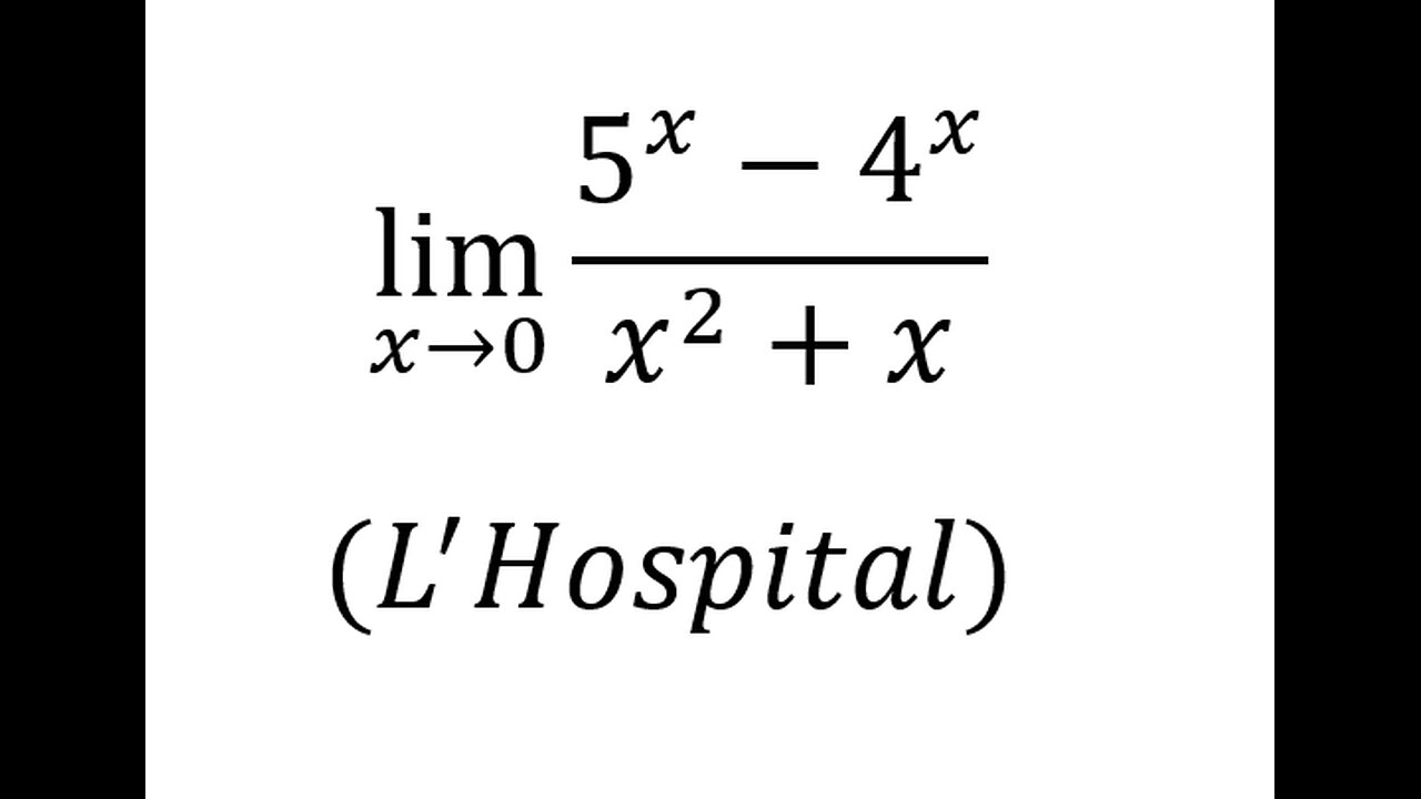 Toán Cao Cấp: Lô-pi-tan (L'Hospital): lim (x→0)⁡ (5^x-4^x)/(x^2+x) #LHospital #Limit #GioiHan