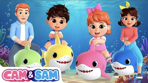 Five 5 Little Sharks 🦈 Baby Shark Song + more Nursery Rhymes | Cam & Sam