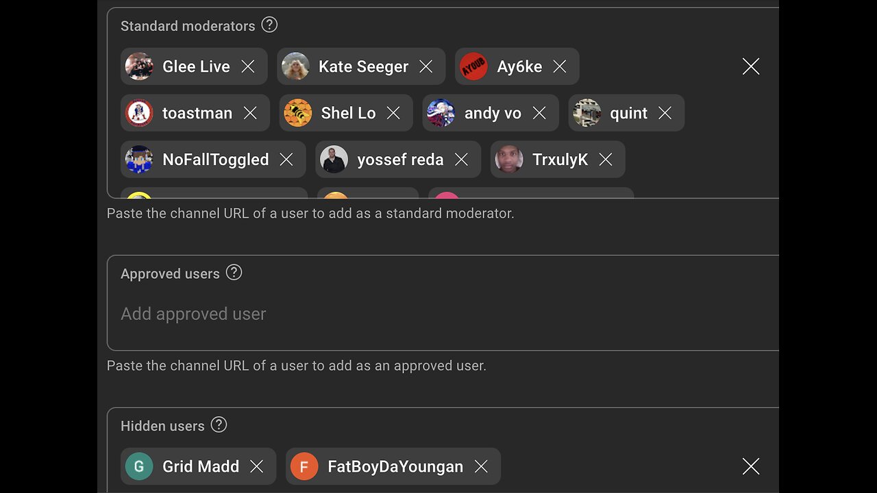 Removing All Of My YouTube Channel Moderators & Hidden Users Just Like My Main Discord Server LIVE