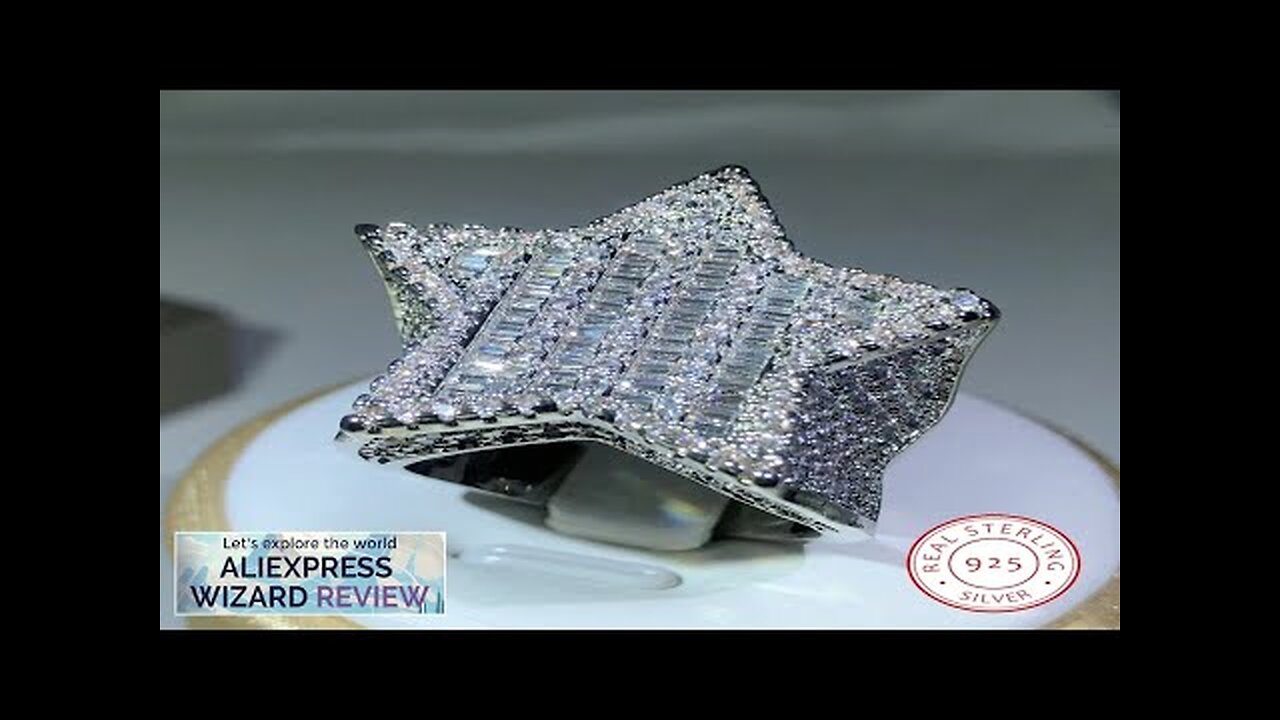 925 Silver Luxury Star Diamond Rings For Man/women Solid White /Yellow Gold Review