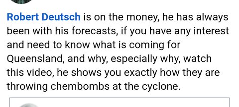 THROWING CHEMBOMBS AT THE QUEENSLAND CYCLONE