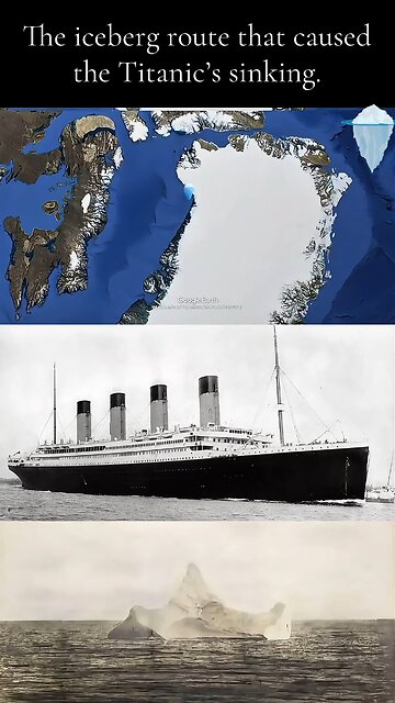 The iceberg route that caused the Titanic’s sinking.