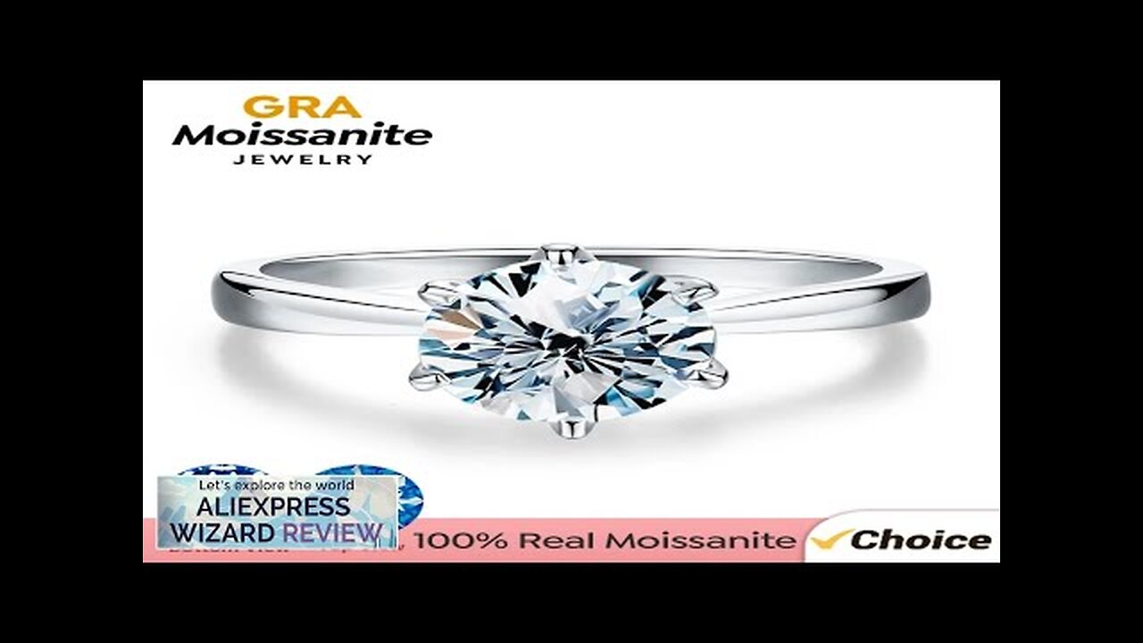 GRA 0.5ct 1ct Real Moissanite Ring Engagement Wedding Diamond Rings for Women Review